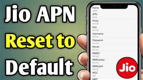 Jio G Lte Apn Settings For Android Restore To Default Youtube
