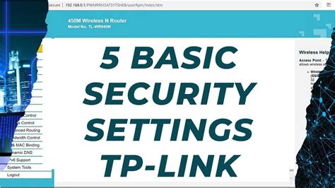 TP Link Router 5 Basic Security Settings Protect Your Wireless Tp Link