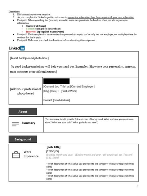 LinkedIn Profile - Template | PDF | Linked In | Computing