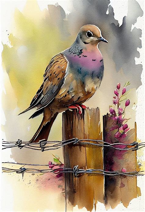 Mourning Dove Bird Art Print Avian Watercolors - Etsy.de Watercolor ...