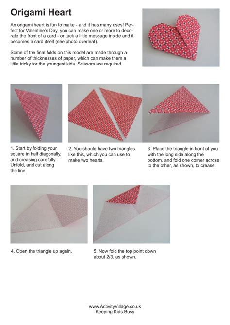 Origami Paper Heart - Red Download Printable PDF | Templateroller