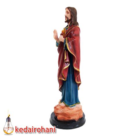 Patung Rohani Yesus Kristus Hati Kudus 25 Cm Fiberglass Fullcolor