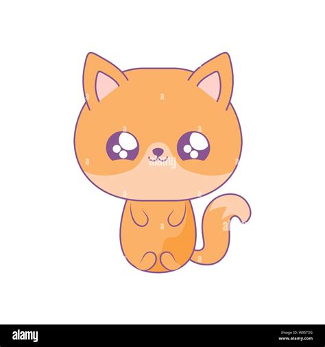 cute fox baby animal kawaii style vector illustration design Stock Vector Image & Art - Alamy