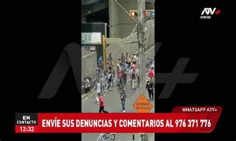 Ambulantes Se Enfrentan A Fiscalizadores En Gamarra ATV