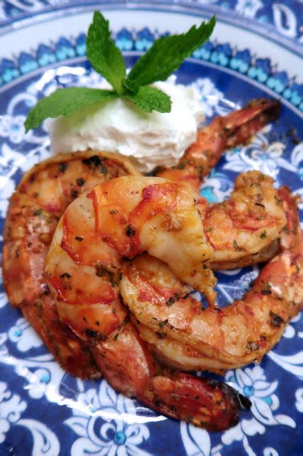 Scrumpdillyicious Grilled Spicy Colossal Black Tiger Prawns With Tzatziki