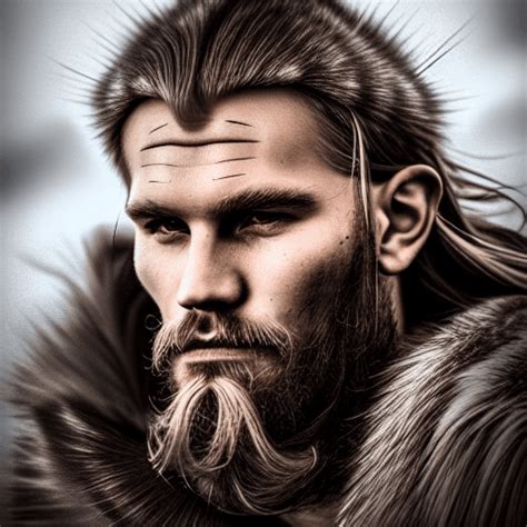 Handsome Rugged Intense Fierce Masculine Nordic Winter Viking Realistic