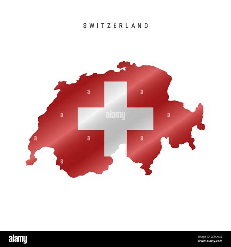 Detailed waving flag map of Switzerland. Vector map with masked flag ...