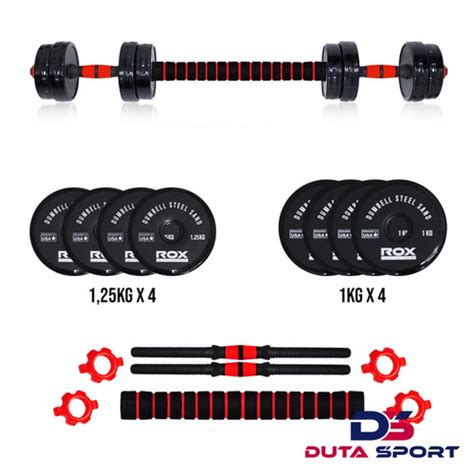 Jual Barbel Set Dumbell Steel Pasir Kg Kg Barbell Rox Original