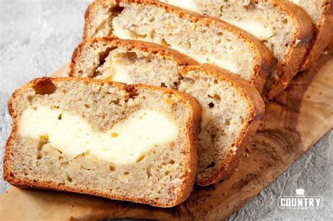 Cheesecake Stuffed Banana Bread The Country Cook