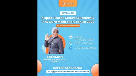 Webinar Kupas Tuntas Seleksi Akademik Ppg Guru Madrasah Youtube