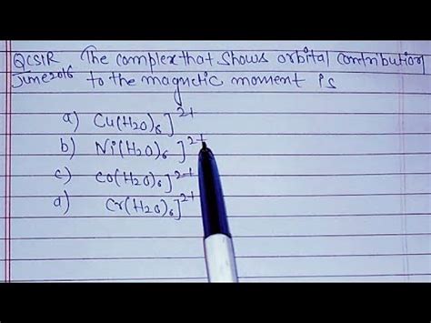 Orbital Contribution Csir Net Chemical Sciences YouTube