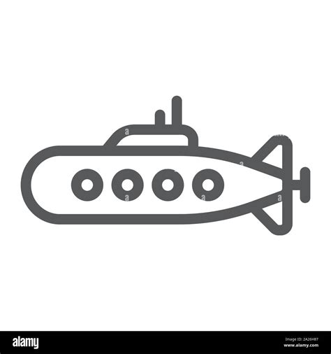 Military Submarine Line Icon Marine And Military Army Sub Sign