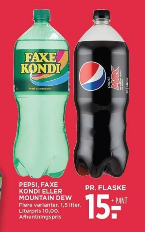 PEPSI FAXE KONDI ELLER MOUNTAIN DEW Tilbud Hos MENY