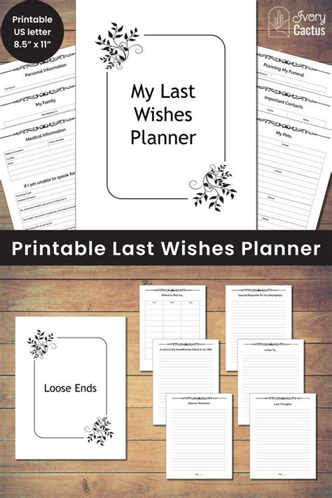 Printable My Last Wishes Planner Final Wishes After I M Gone End Of