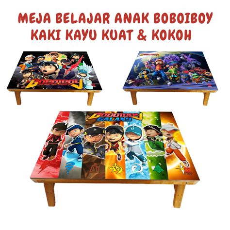 Jual Meja Belajar Kayu Lipat Anak Karakter Boboiboy Murah Unik Lucu