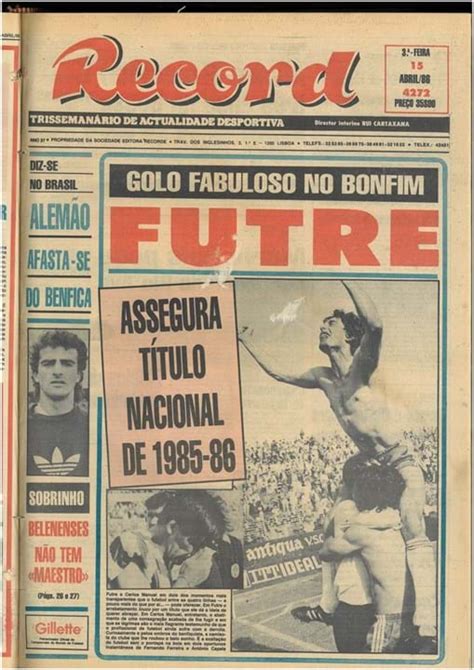 Capas De Jornais Vintage Record De Abril De Futre Assegura