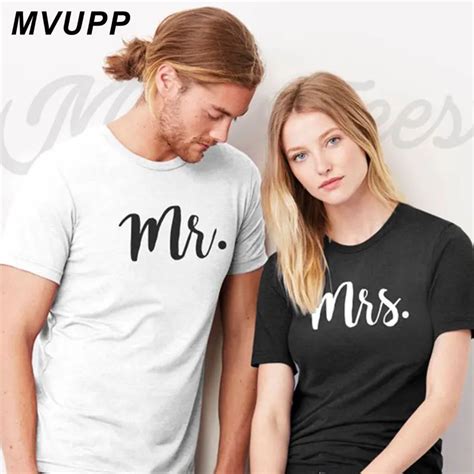 Mvupp Funny Letter Printed Black Lovers Couple Tshirts Love Printing