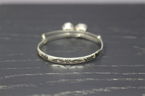 Sterling Silver Baby Bangle Bracelet Baby Anklet With Bells Etsy