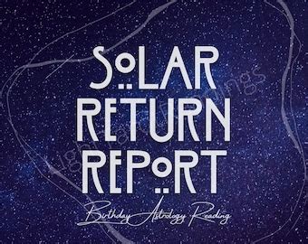 Solar Return Report And Chart Astrology Birthday Report Year Ahead