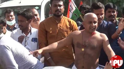 Trinamool Mla Asish Das Staged Bare Body Protest In Front Of Tripura