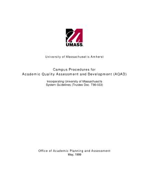 Fillable Online Umass AQAD University Of Massachusetts Amherst