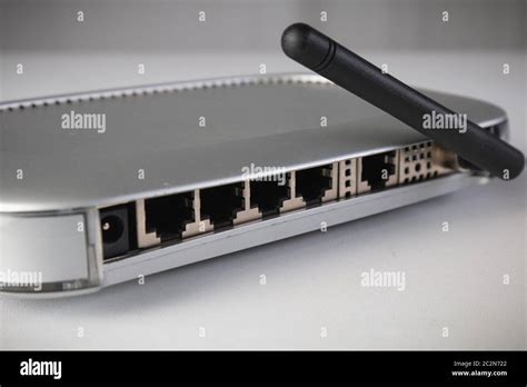 Router Wifi Ethernet Connection Network Port Wireless Closeup Concept