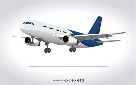 Commercial Airplane 3D Illustration