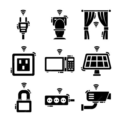 Premium Vector Smart Home Automation System Glyph Vector Elements Icons