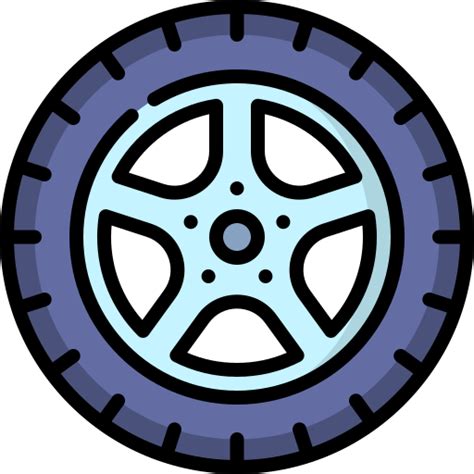 Car Wheel Special Lineal Color Icon