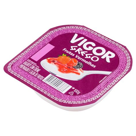 Iogurte Grego Calda Frutas Vermelhas Vigor Pote 100g Supermercado Mundial