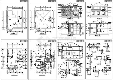 某二层简欧别墅建筑扩初设计施工图别墅建筑土木在线