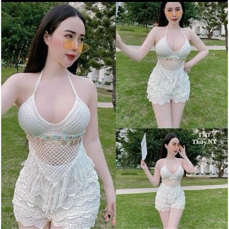 Gaeul Store Set Bikini Lace Hook 2 Piece Triangle Tassel Bra Hidden