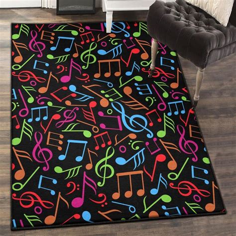 Melody Area Rugs For Living Room, Colorful Music Note Rug - Dreamrooma