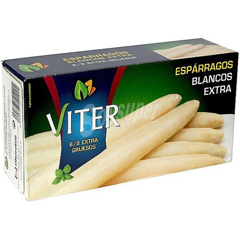 Viter espárragos blancos extra 6 8 piezas Lata 250 g neto escurrido