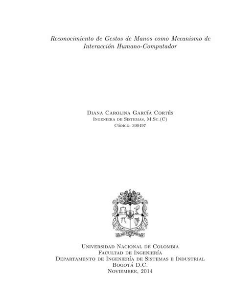 PDF Reconocimiento De Gestos De Manos Como Mecanismo De Bdigital