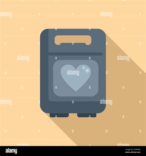 Safety Defibrillator Icon Flat Vector Cardiac Attack Problem Cross Life Stock Vector Image