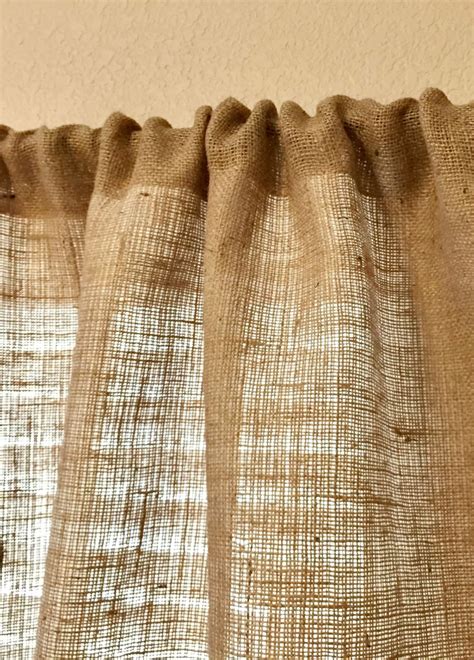 Rideaux De Toile De Jute Panneaux De Toile De Jute Valance 40 Etsy France