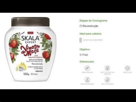 Testando creme de reconstrução capilar da skala vinagre de maçã YouTube