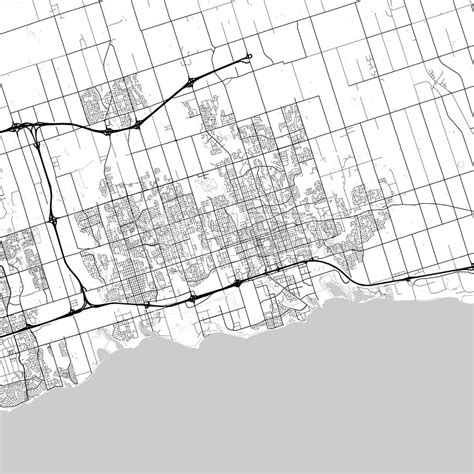 Oshawa , Ontario, Downtown City Map, Light - HEBSTREITS Sketches | City ...