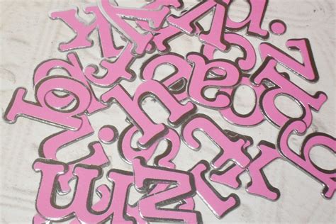 26pc Chipboard Self Adhesive Alphabet Letters Pink And