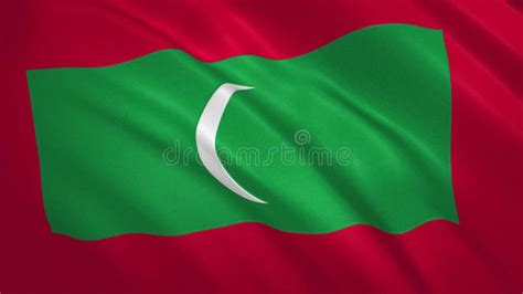 Maldives Waving Flag Animation On Flagpole Stock Footage Video Of