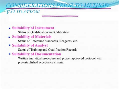 Analytical method validation