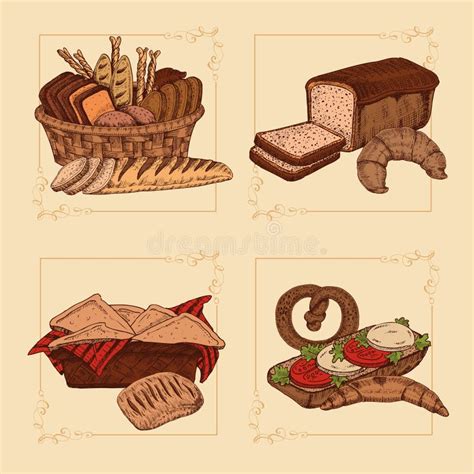 Bakery Set Hand Drawn Isolated Cookies Or Biscuits Traditional Sweet