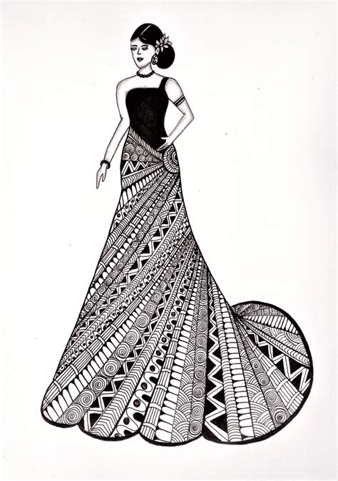 Lady In Long Dress Mandala Art Boho Art Drawings Beautiful Art