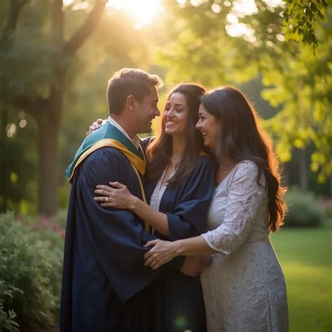 Una Mujer Graduada Sonriente De Pie En Un Escenar Generador De