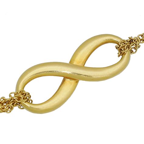 Tiffany And Co 18k Yellow Gold Infinity Double Chain Bracelet The Closet