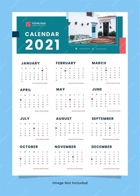 Premium Psd Real Estate Wall Calendar Template