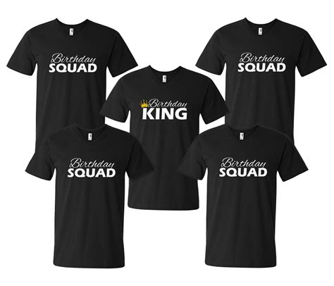 V Neck Mens Birthday Squad Shirts 2 Bday King T Shirts T For Him Funny Party Mens