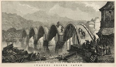 Iwakuni Bridge, Japan. - Antique Print Map Room