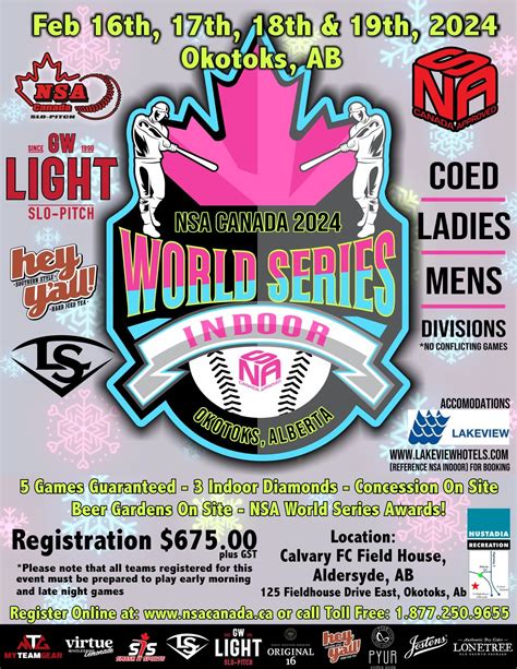 NSA Canada Indoor World Series Championships - Feb. 16-19, 2024 - NSA ...